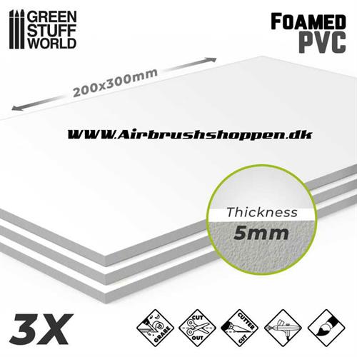 FOAMED PVC 5 MM, PLADER 20 X 30 CM